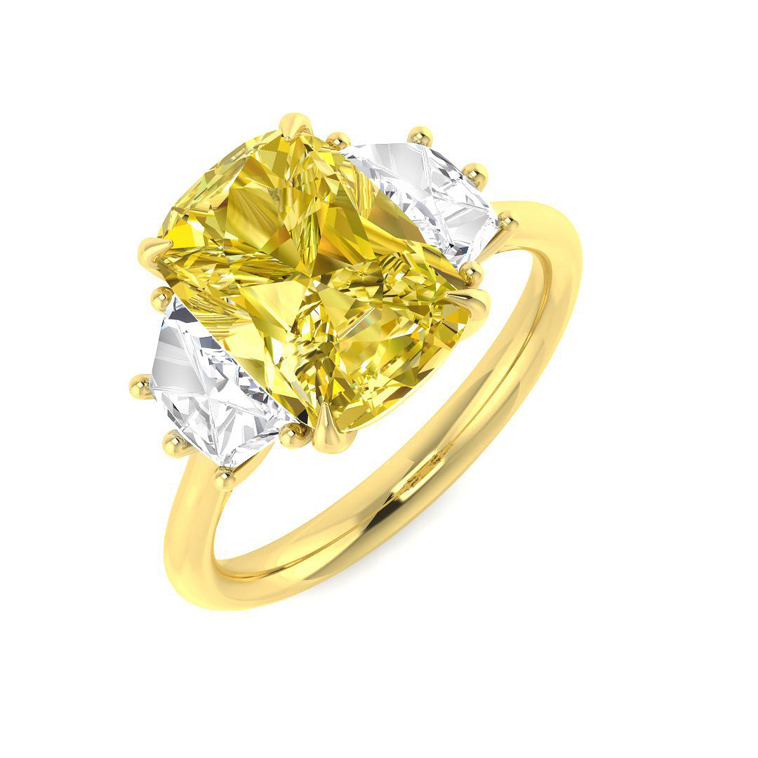 Three Stone Lab-Grown Diamond Ring 2.7ct–4.11ct – SR6975~LGYD – 18k Yellow Gold