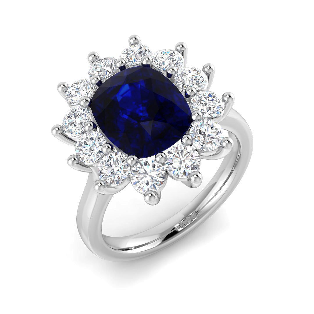 Cluster Diamond Ring 1.23ct–7.3ct – SL9878~BS – 18k White Gold