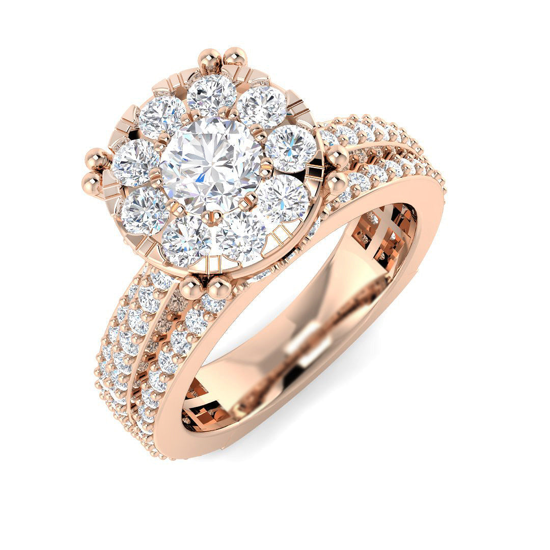 Halo Diamond Ring 2.07ct–3.34ct – SR354 – 18k Rose Gold