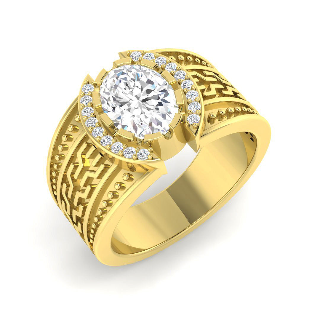 Signet Lab-Grown Diamond Ring 2.18ct – SR5603 – 18k Yellow Gold