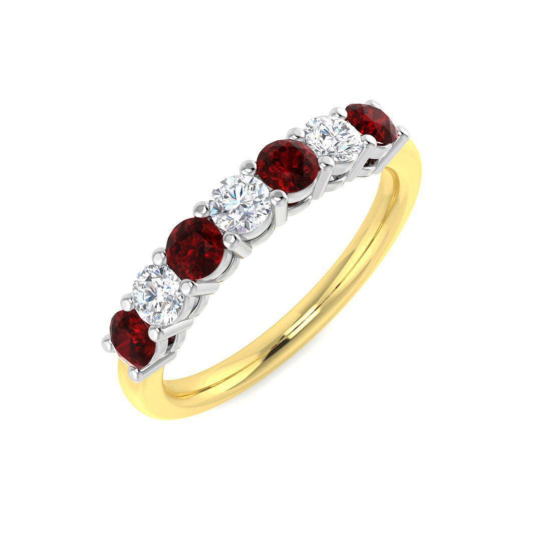 Multi Stone Diamond Ring 0.79ct–1.26ct – SL9056~RY – 9k Two Tone Gold
