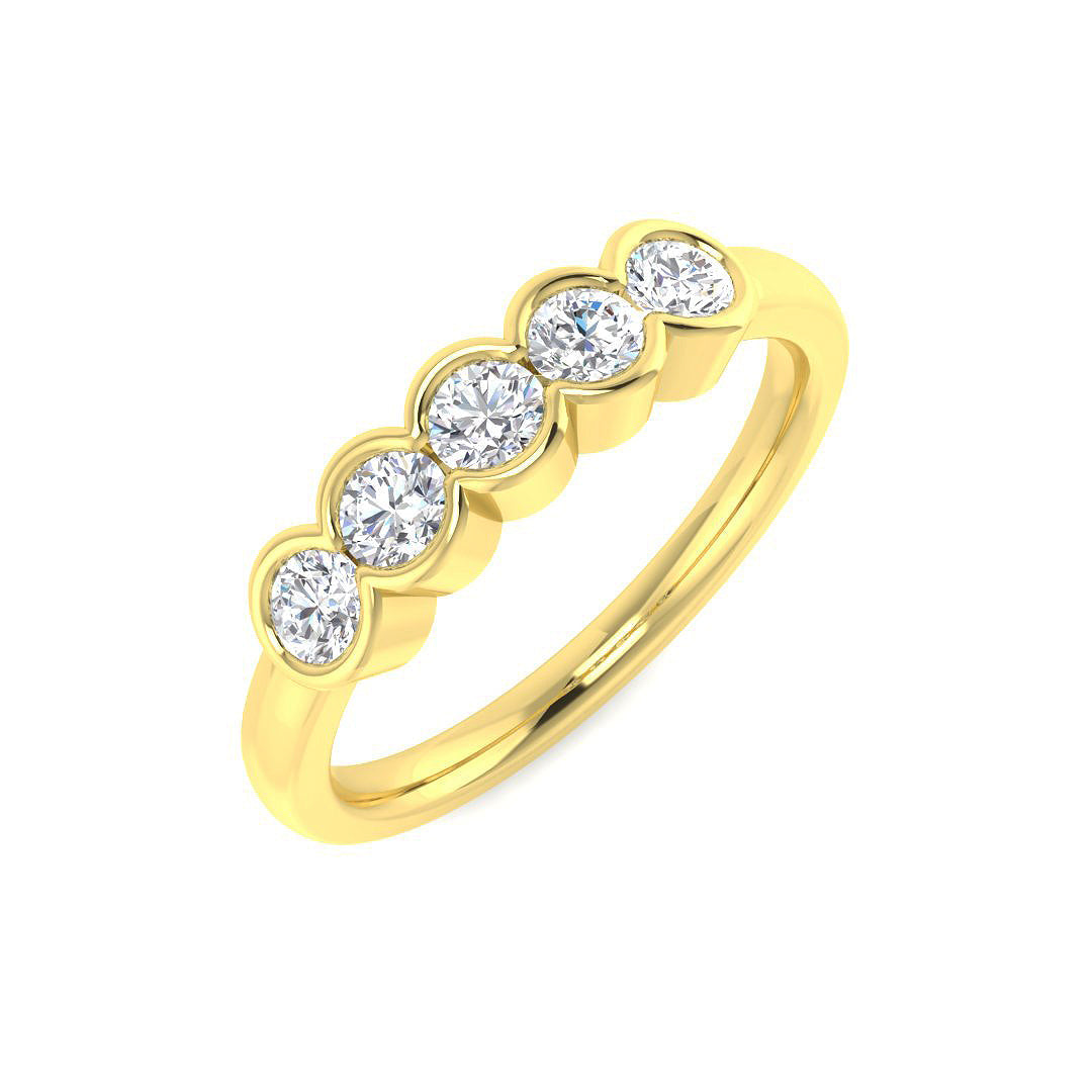 Five Stone Diamond Ring 0.57ct – SR7553~MIX – 18k Yellow Gold