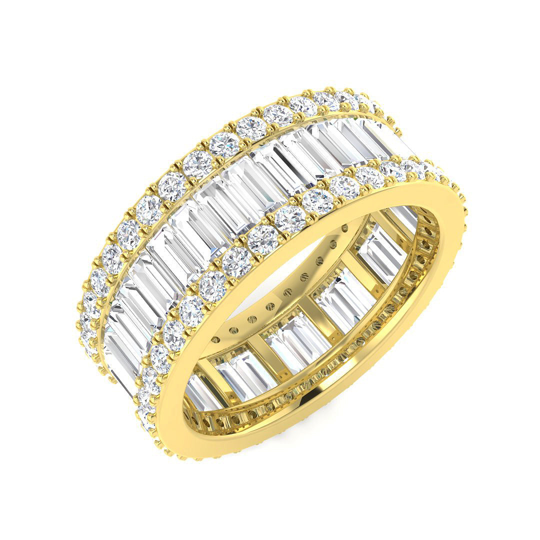 Baguette & Brilliant Diamond Ring 3.73ct–4.61ct – SL8062 – 18k Yellow Gold