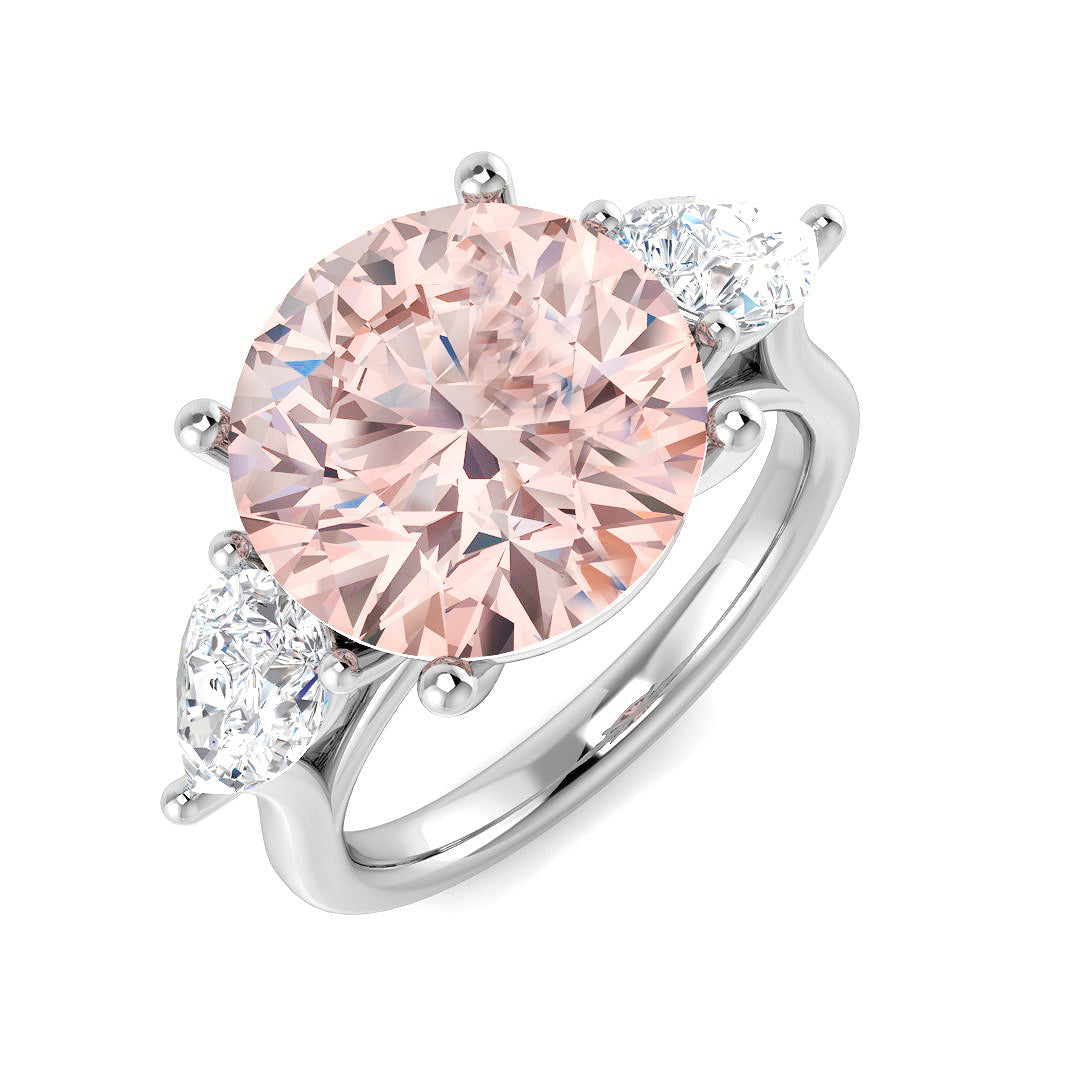 Three Stone Lab-Grown Diamond Ring 6.7ct – SR7174 – 18k White Gold