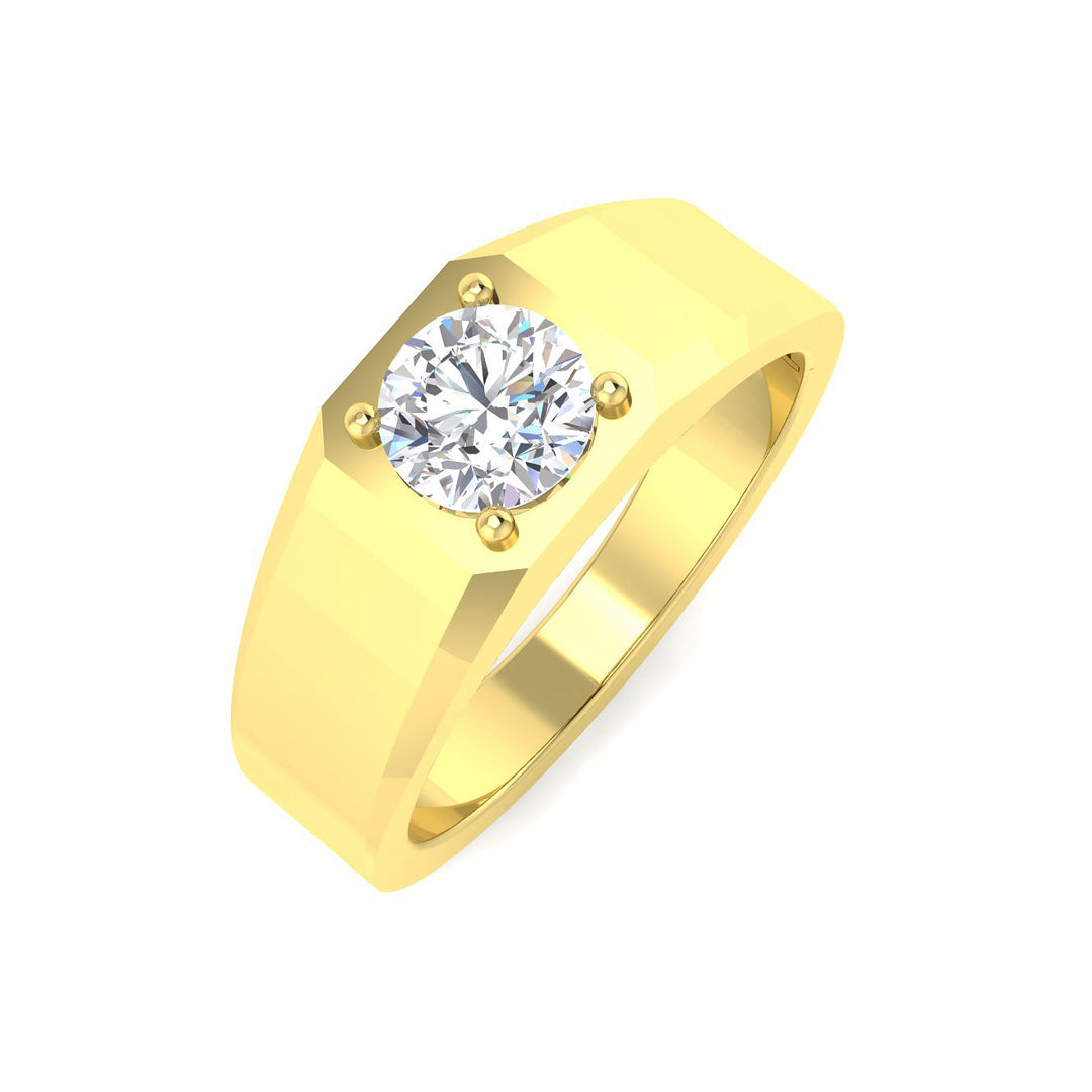 Signet Lab-Grown Diamond Ring 1.03ct–2.02ct – SR5067 – 18k Yellow Gold