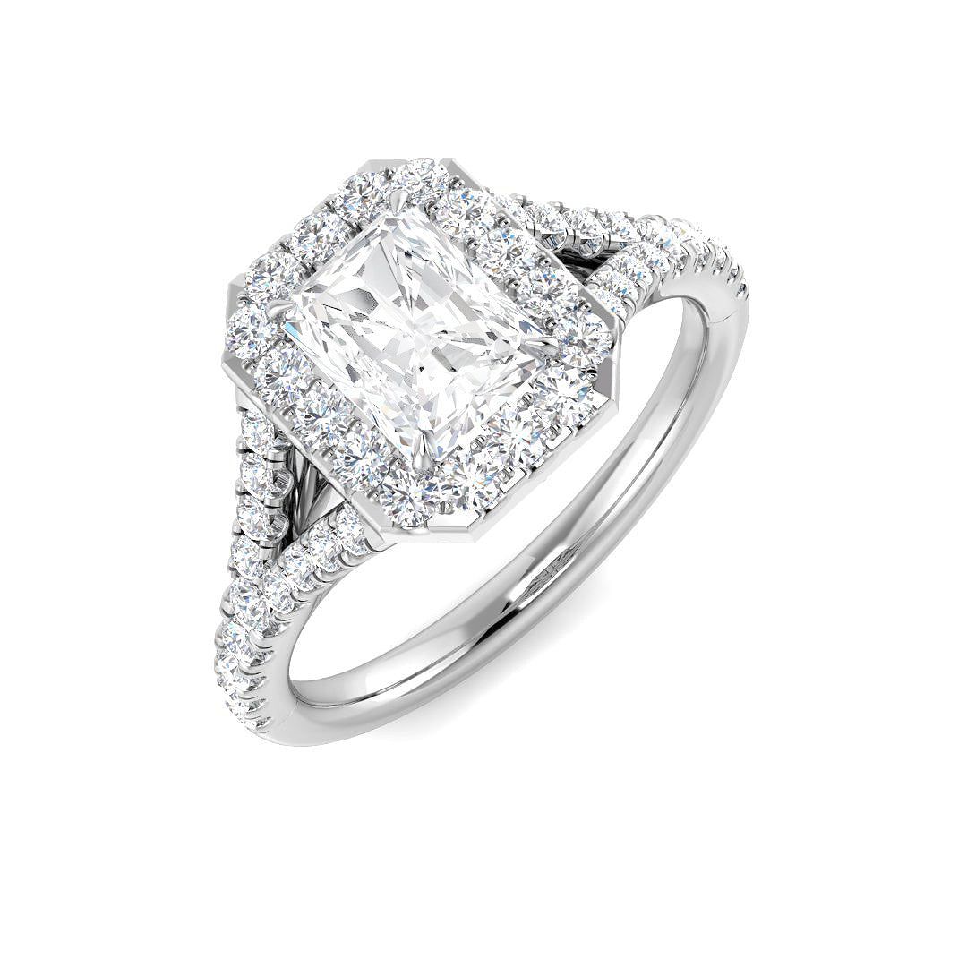 Halo Lab-Grown Diamond Ring 1.48ct–1.51ct – SR4522 – 18k White Gold