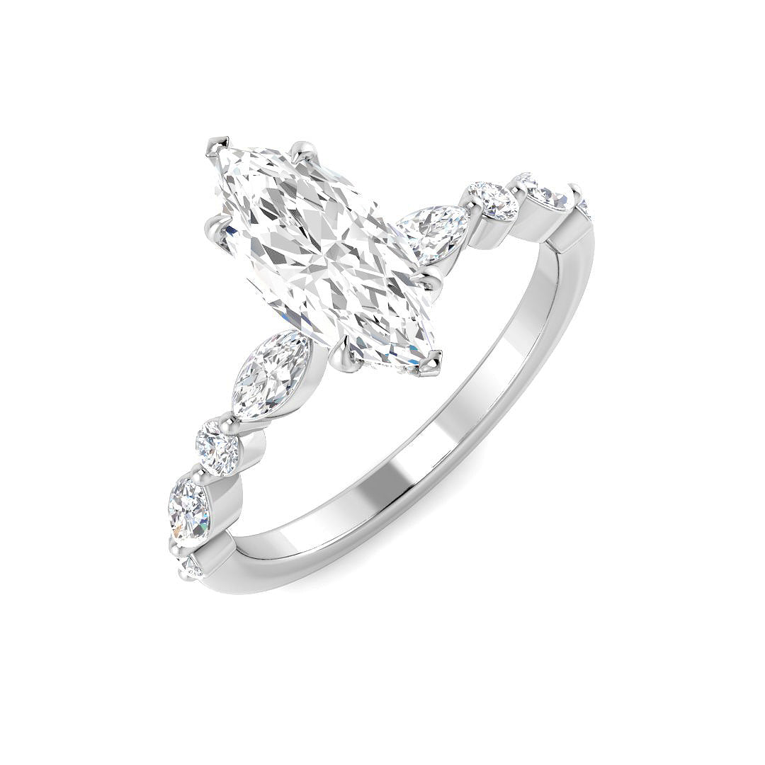 Engagement Lab-Grown Diamond Ring 1.48ct–1.5ct – SR4630 – 18k White Gold