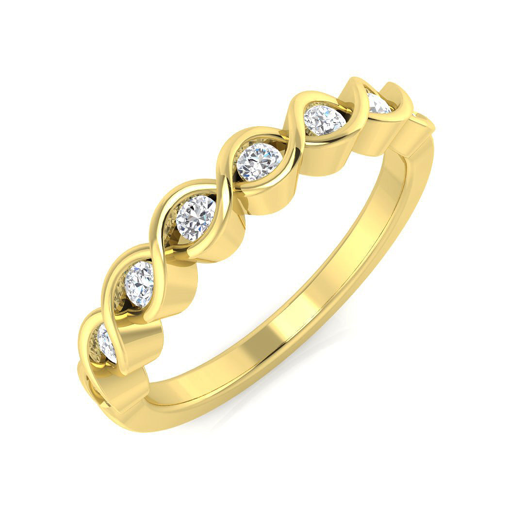 Half Eternity Diamond Ring 0.24ct – BJR0563 – 18k Yellow Gold