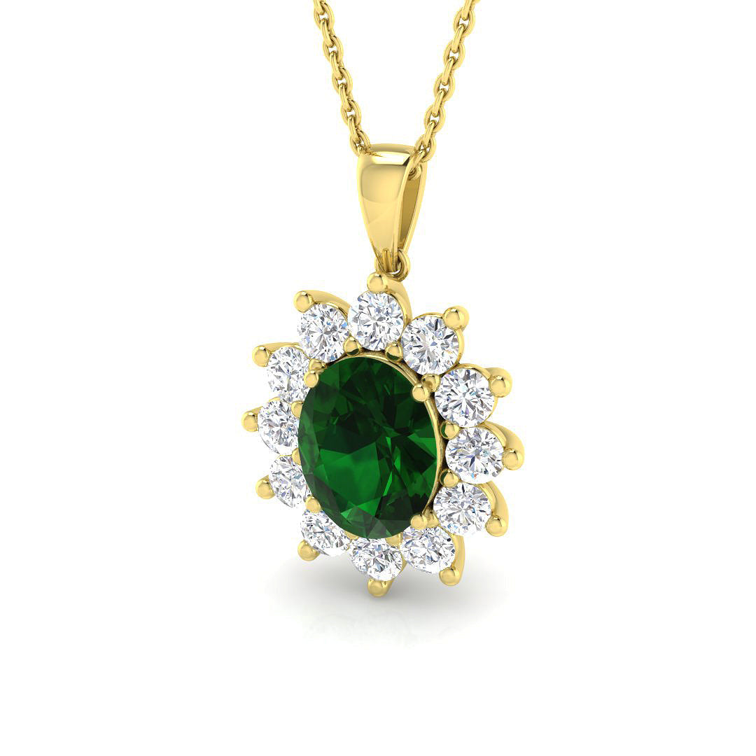 Emerald Lab-Grown Diamond Ring 1.82ct–2.78ct – SP4460~COEM – 9k Yellow Gold
