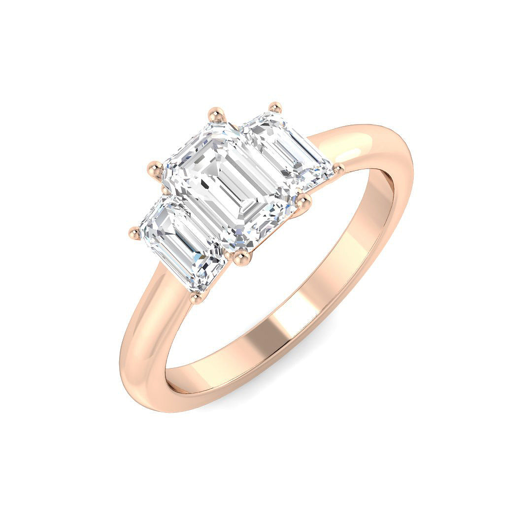 Three Stone Lab-Grown Diamond Ring 1.6ct – SR5138 – 18k Rose Gold