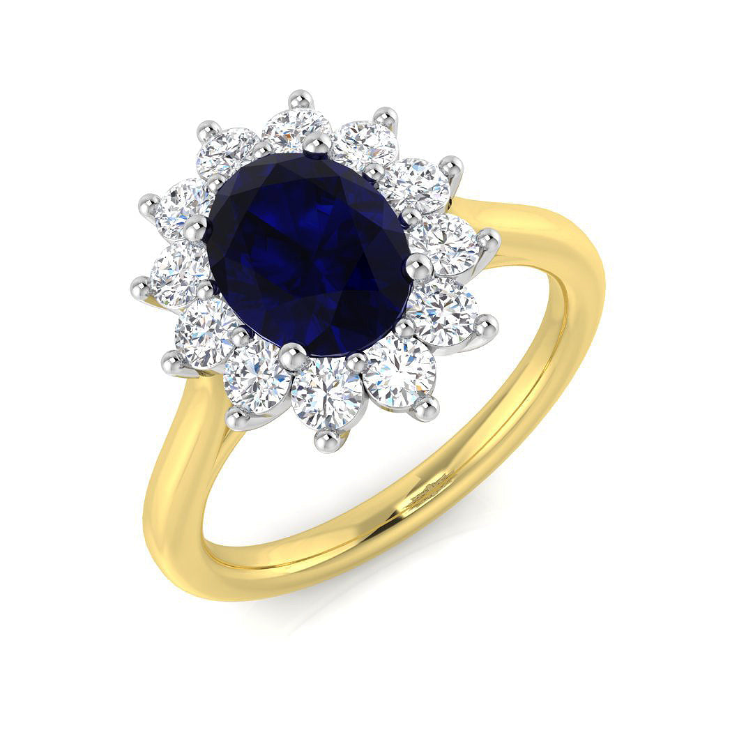 Cluster Diamond Ring 1.92ct–3.43ct – SR136~BS – 18k Yellow Gold