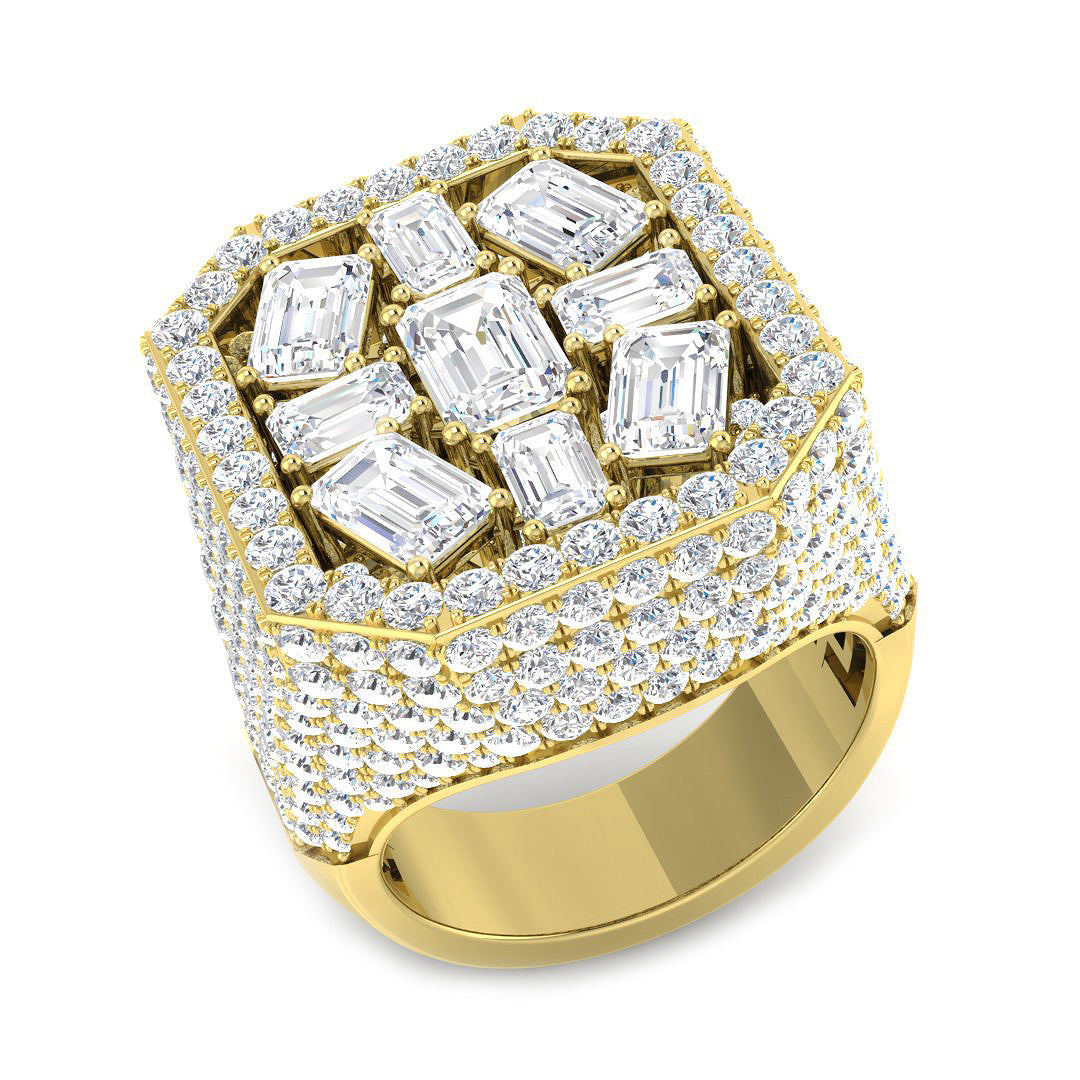Baguette & Brilliant Lab-Grown Diamond Ring 11.8ct – SR6570 – 18k Yellow Gold