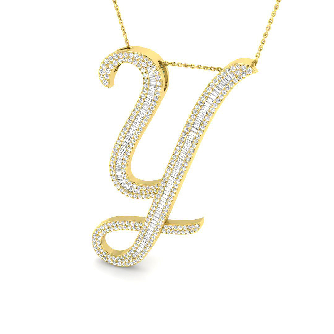 Initials Diamond Ring 1.69ct–2.64ct – SP5867-Y – 18k Yellow Gold
