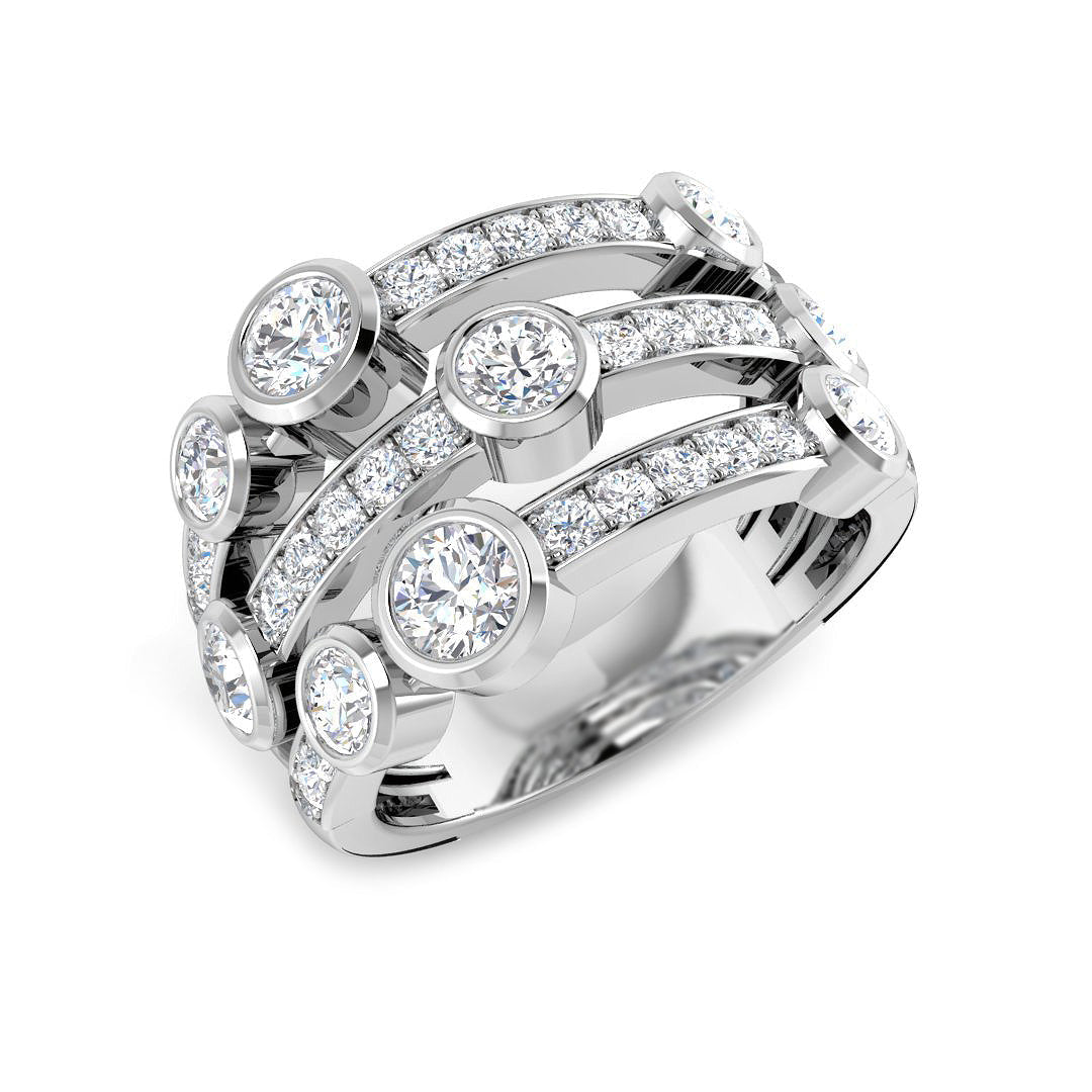 Bubble Diamond Ring 1.04ct–1.75ct – SR7557 – 18k White Gold