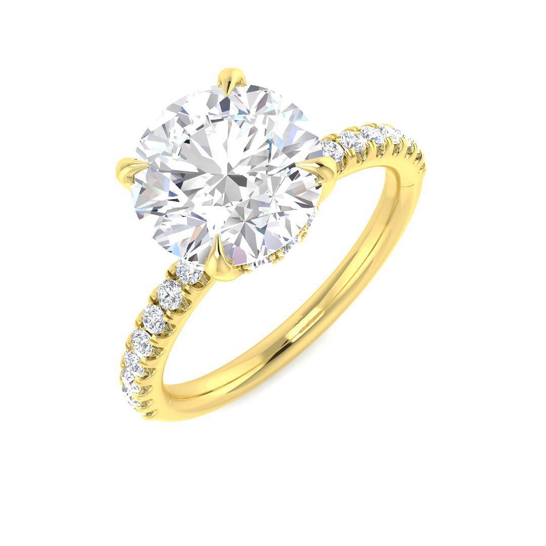 Engagement Lab-Grown Diamond Ring 3.36ct–3.41ct – SR5838 – 18k Yellow Gold