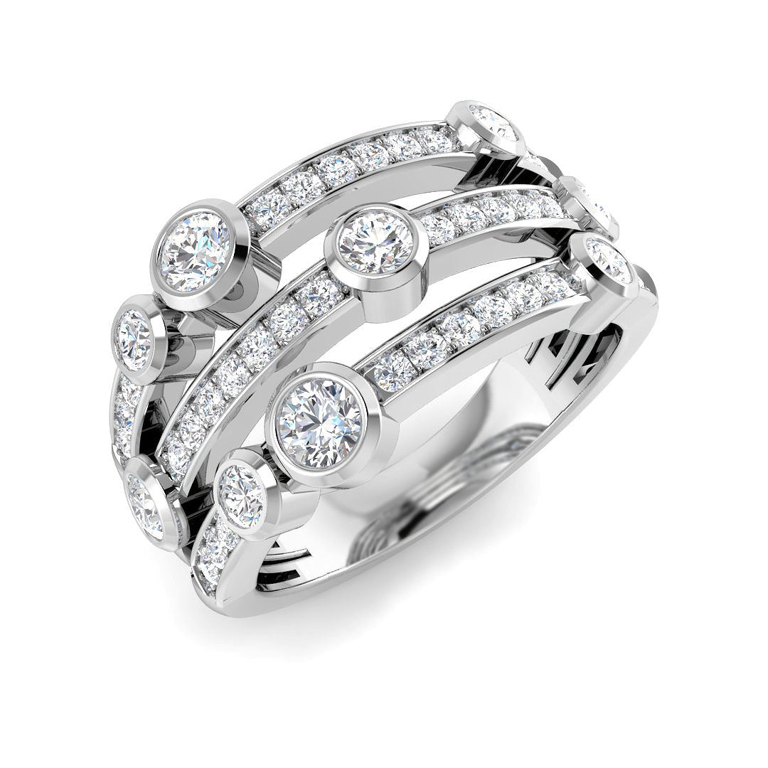 Bubble Diamond Ring 1.04ct–1.75ct – SR7557 – 18k White Gold