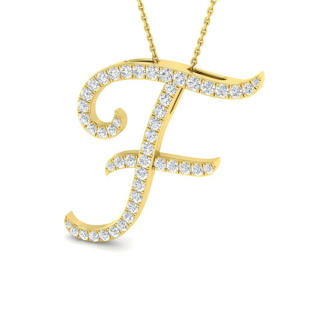 Initials Diamond Ring 0.25ct–1.1ct – SP4909-F – 18k Yellow Gold