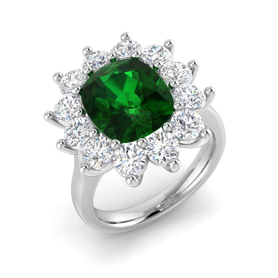 Cluster Diamond Ring 2.93ct–5.48ct – SL9378~EM – 18k White Gold