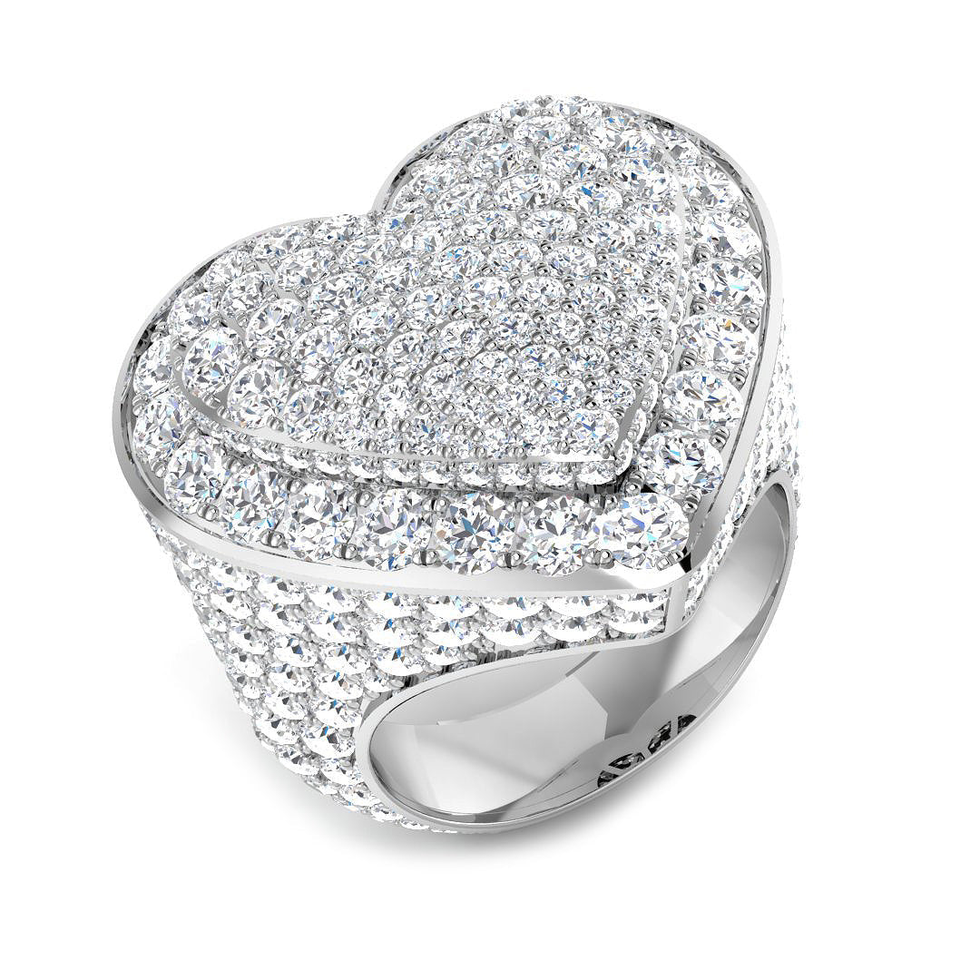 Pave Diamond Ring 11.71ct – SL9251 – 18k White Gold