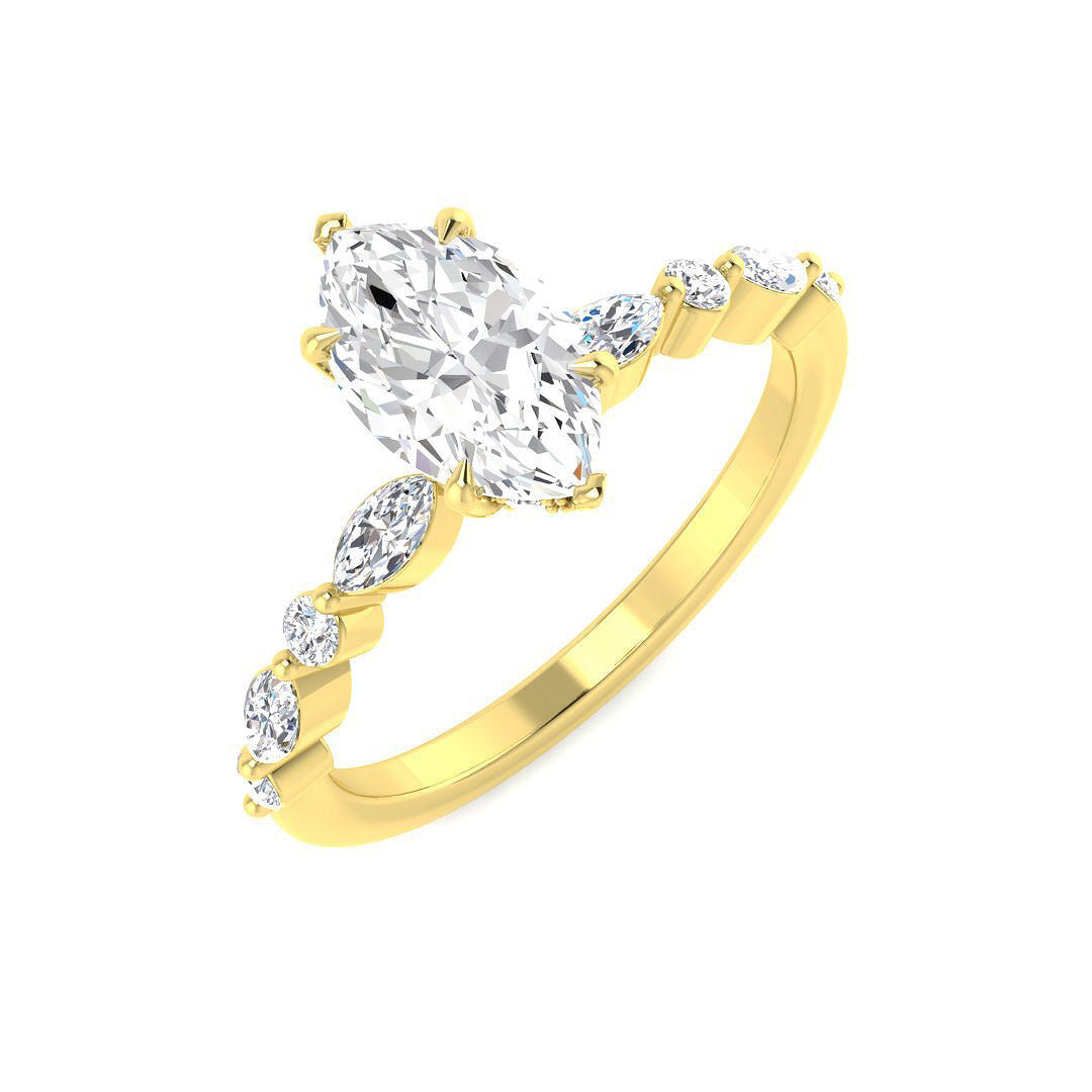Engagement Lab-Grown Diamond Ring 1.37ct–1.38ct – SR4634 – 18k Yellow Gold