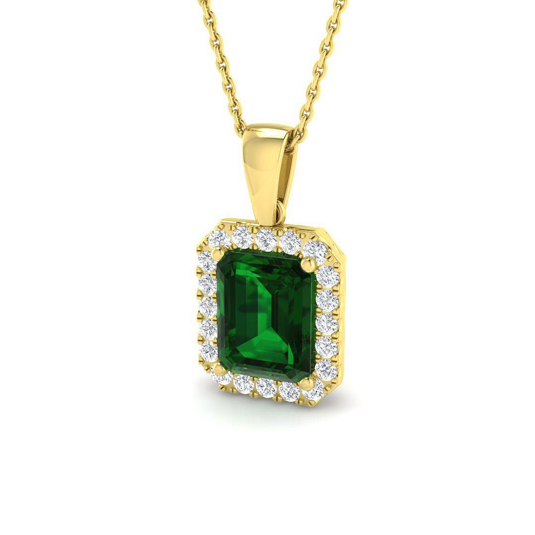 Emerald Diamond Ring 2.45ct–4.77ct – SP3922~EM – 18k Yellow Gold