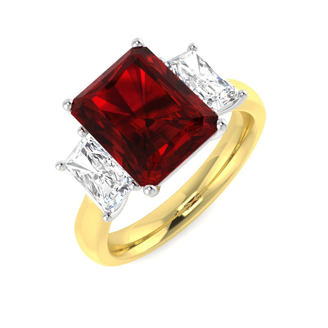 Ruby Lab-Grown Diamond Ring 4.46ct–5.85ct – SR453 – 18k Yellow Gold