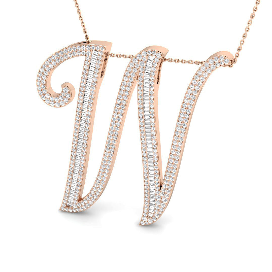 Initials Diamond Ring 2.64ct–3.68ct – SP5867-W – 18k Rose Gold