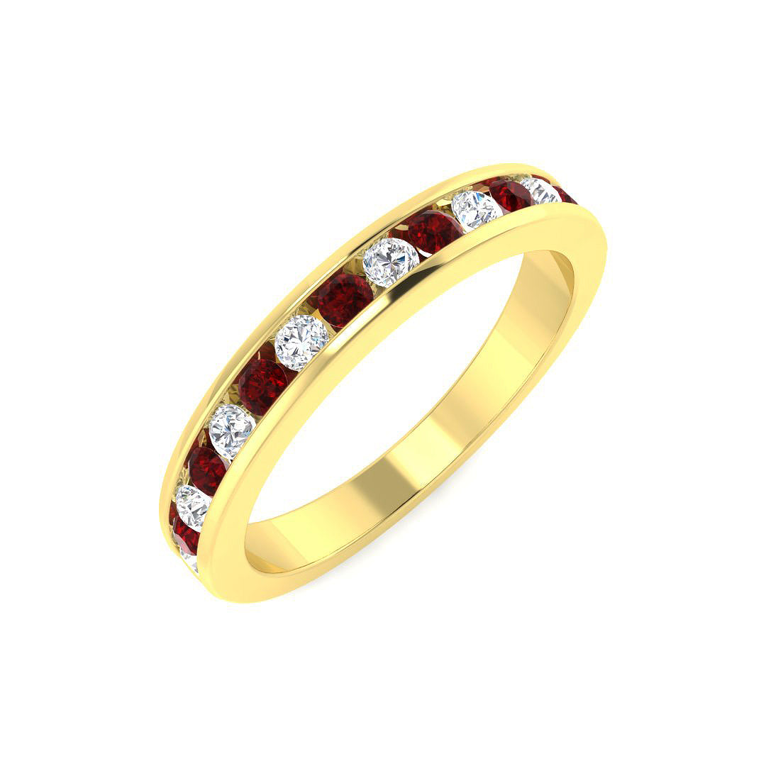 Half Eternity Diamond Ring 0.54ct–0.59ct – SR7946~RY – 18k Yellow Gold