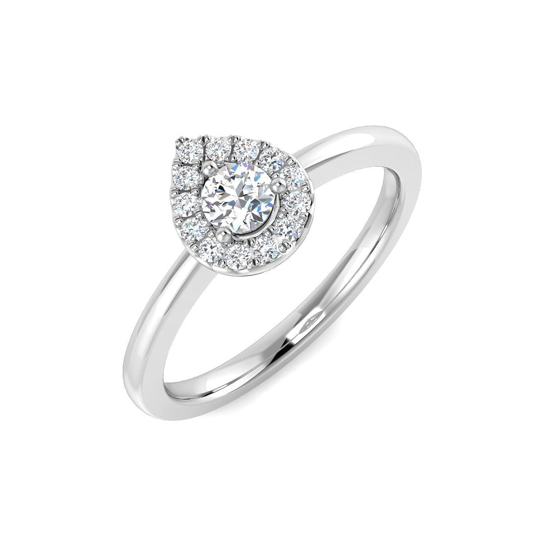 Halo Diamond Ring 0.27ct – DNR0799 – 18k White Gold