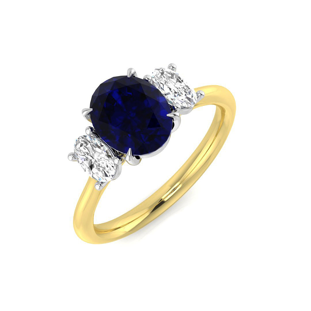 Ruby Lab-Grown Diamond Ring 1.78ct–2.17ct – SR2129 – 9k Two Tone Gold