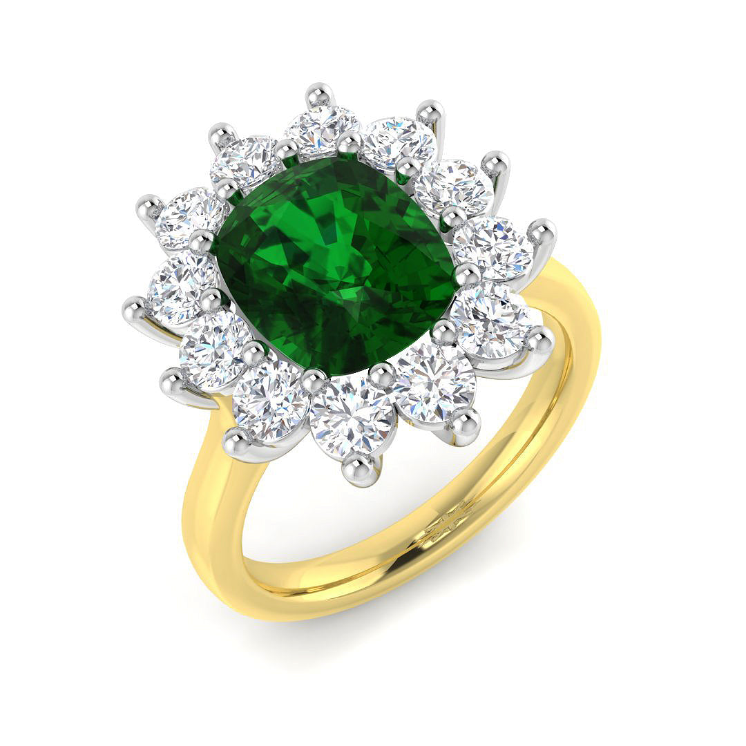 Cluster Diamond Ring 2.93ct–5.48ct – SL9378~EM – 18k Yellow Gold