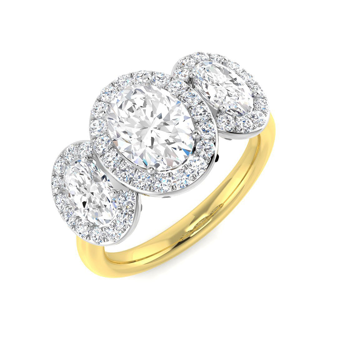 Three Stone Diamond Ring 0.93ct–2.34ct – SR467 – 18k Yellow Gold