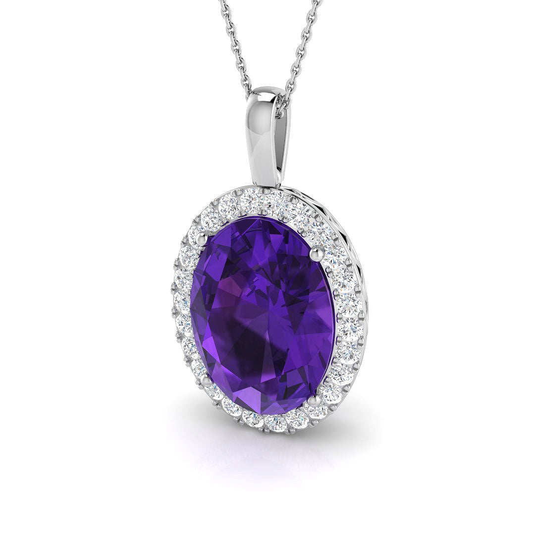 Amethyst Diamond Ring 12.36ct – SP5281~AME – 18k White Gold