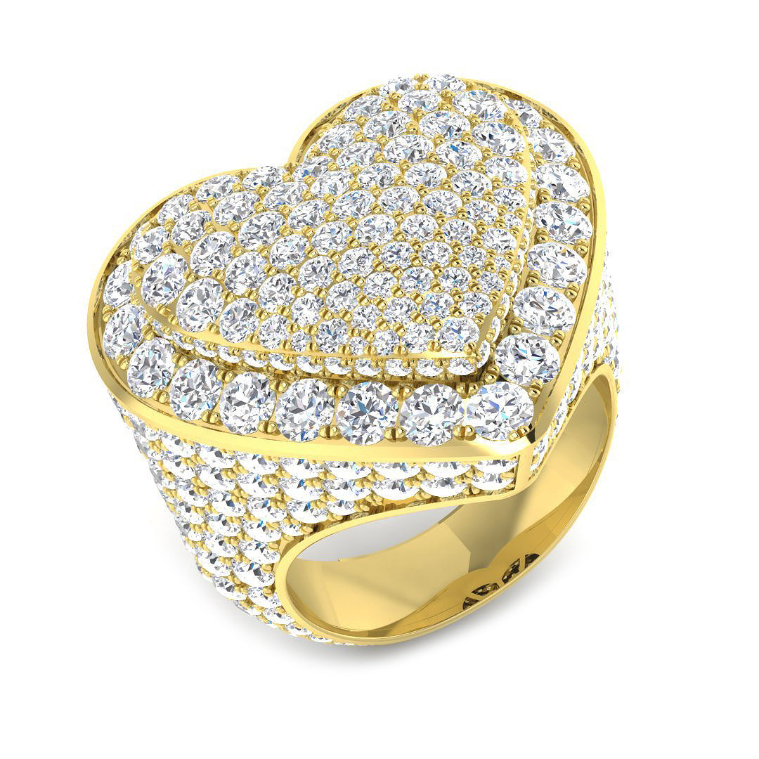Pave Diamond Ring 11.71ct – SL9251 – 18k Yellow Gold
