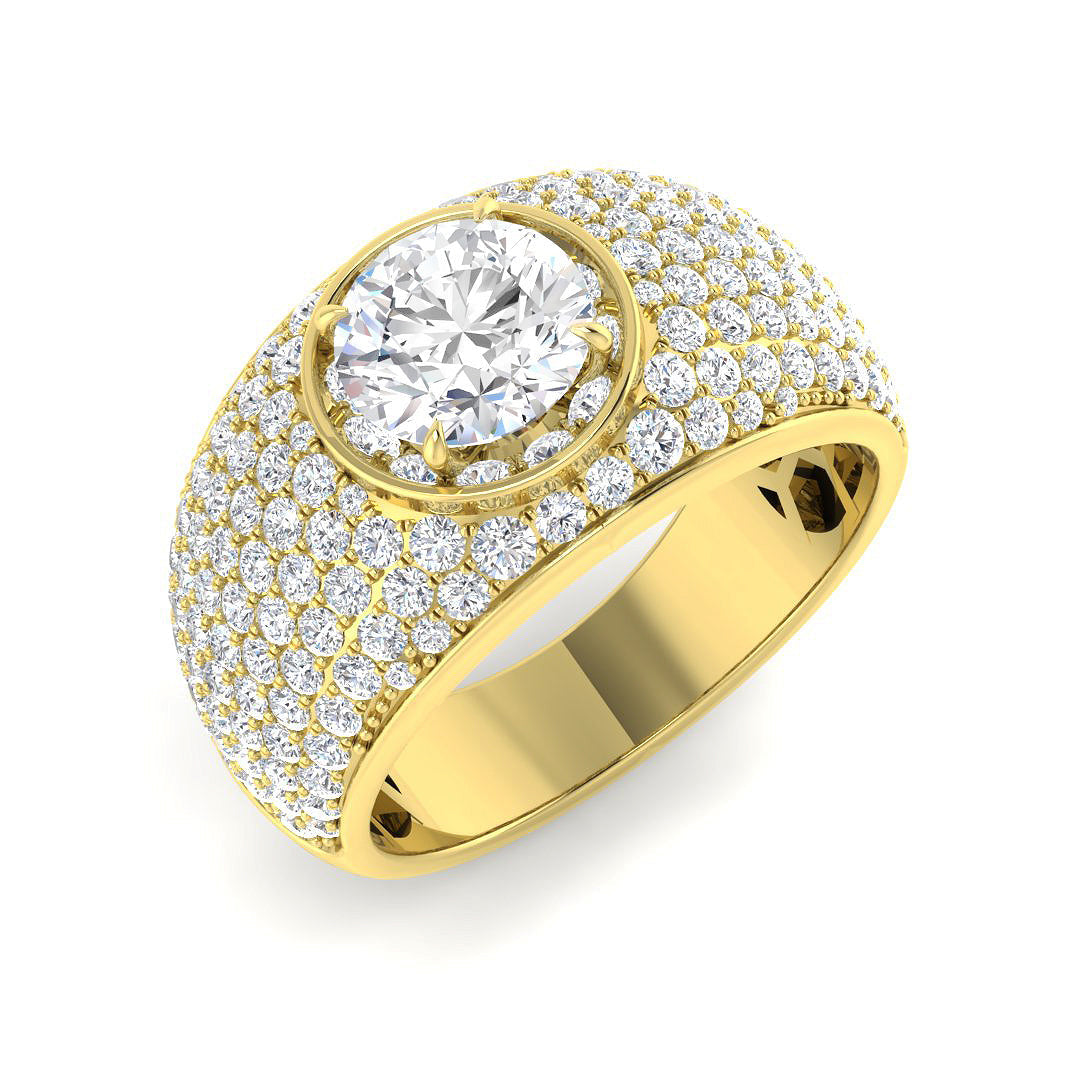 Pave Lab-Grown Diamond Ring 2.56ct – SR5170 – 18k Yellow Gold