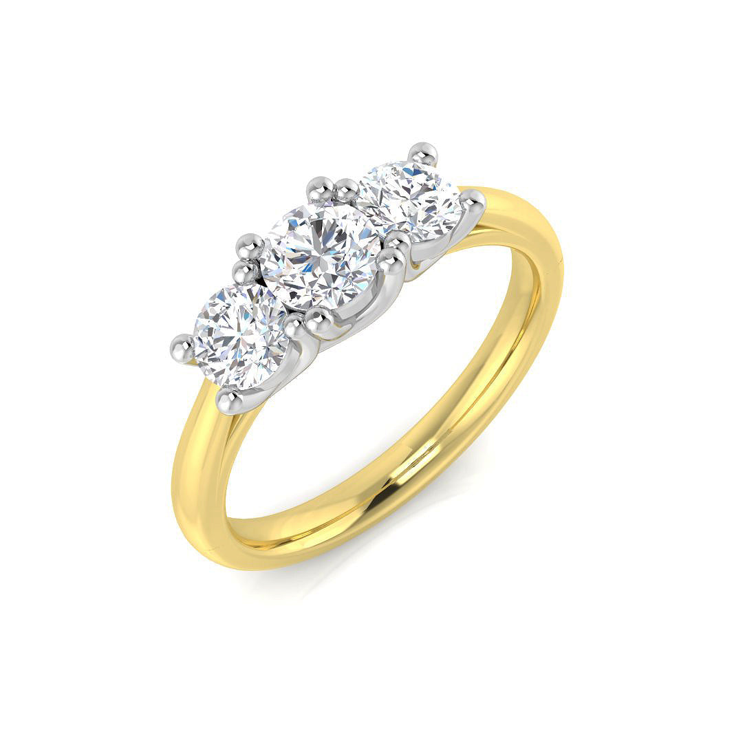 Three Stone Diamond Ring 1.05ct – SL9176 – 18k Yellow Gold