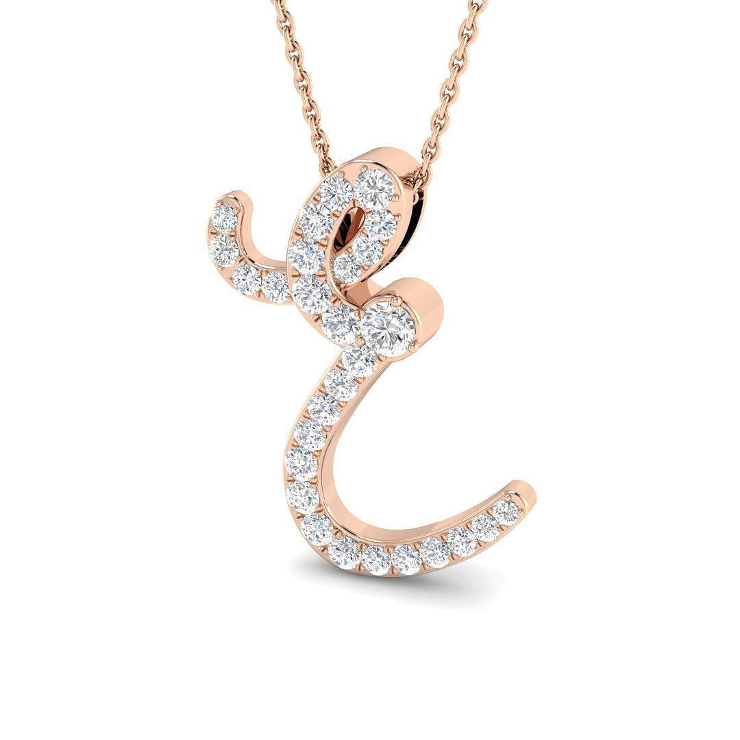 Initials Diamond Ring 0.28ct–0.63ct – SP4909-E – 18k Rose Gold