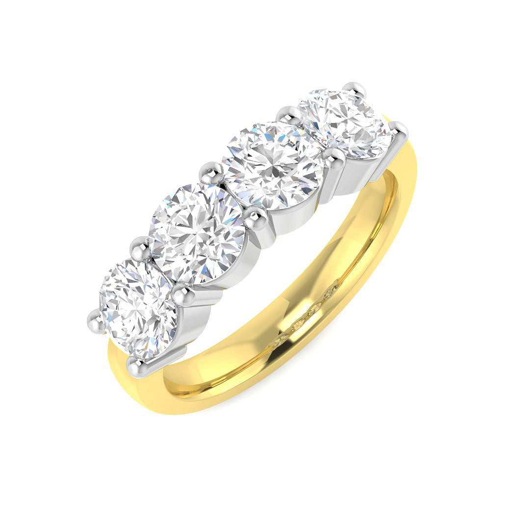 Five Stone Diamond Ring 0.44ct–2.05ct – SR3605 – 18k Yellow Gold