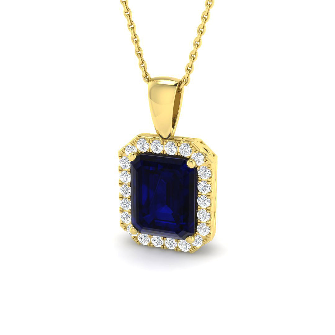 Blue Sapphire Diamond Ring 0.85ct–7.16ct – SP6667~BS – 18k Yellow Gold