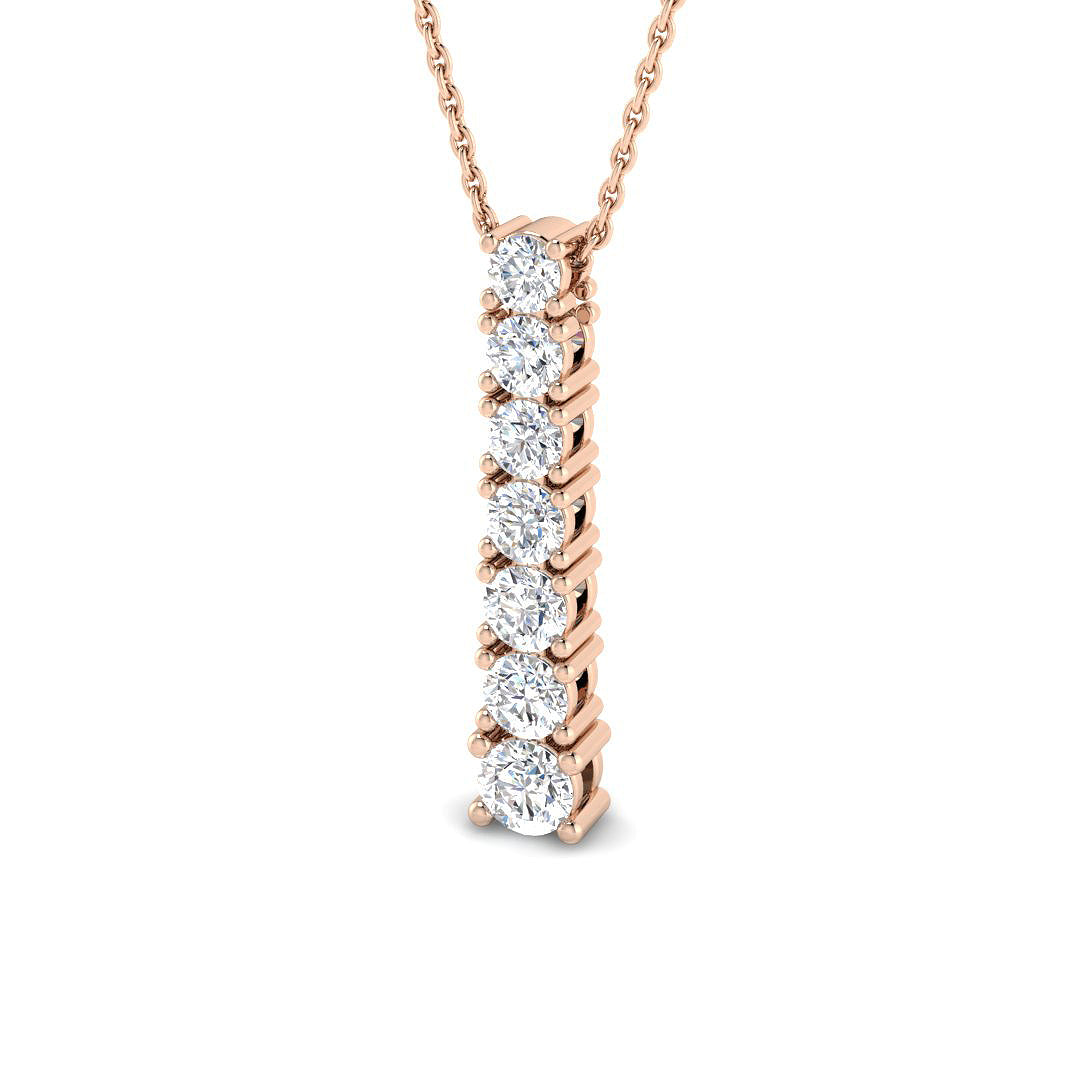 Drop & Trilogy Diamond Ring 0.96ct–2.19ct – SP6964 – 18k Rose Gold