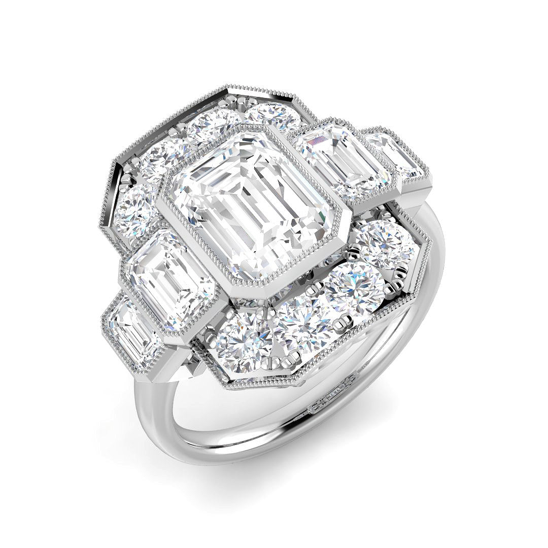 Five Stone Lab-Grown Diamond Ring 2.07ct–4.08ct – SR7006 – 18k White Gold