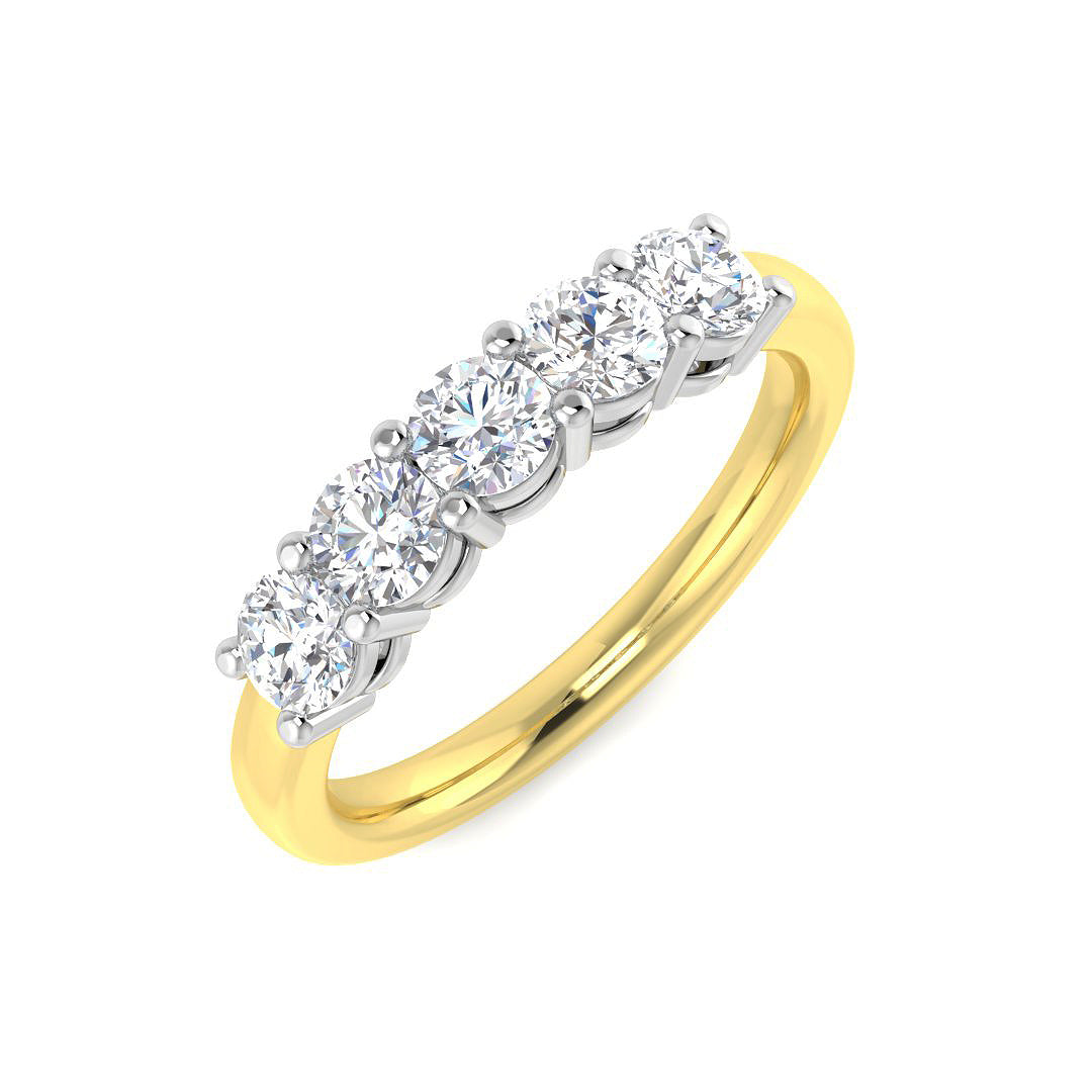 Five Stone Diamond Ring 0.98ct–1.04ct – SL9052 – 18k Yellow Gold