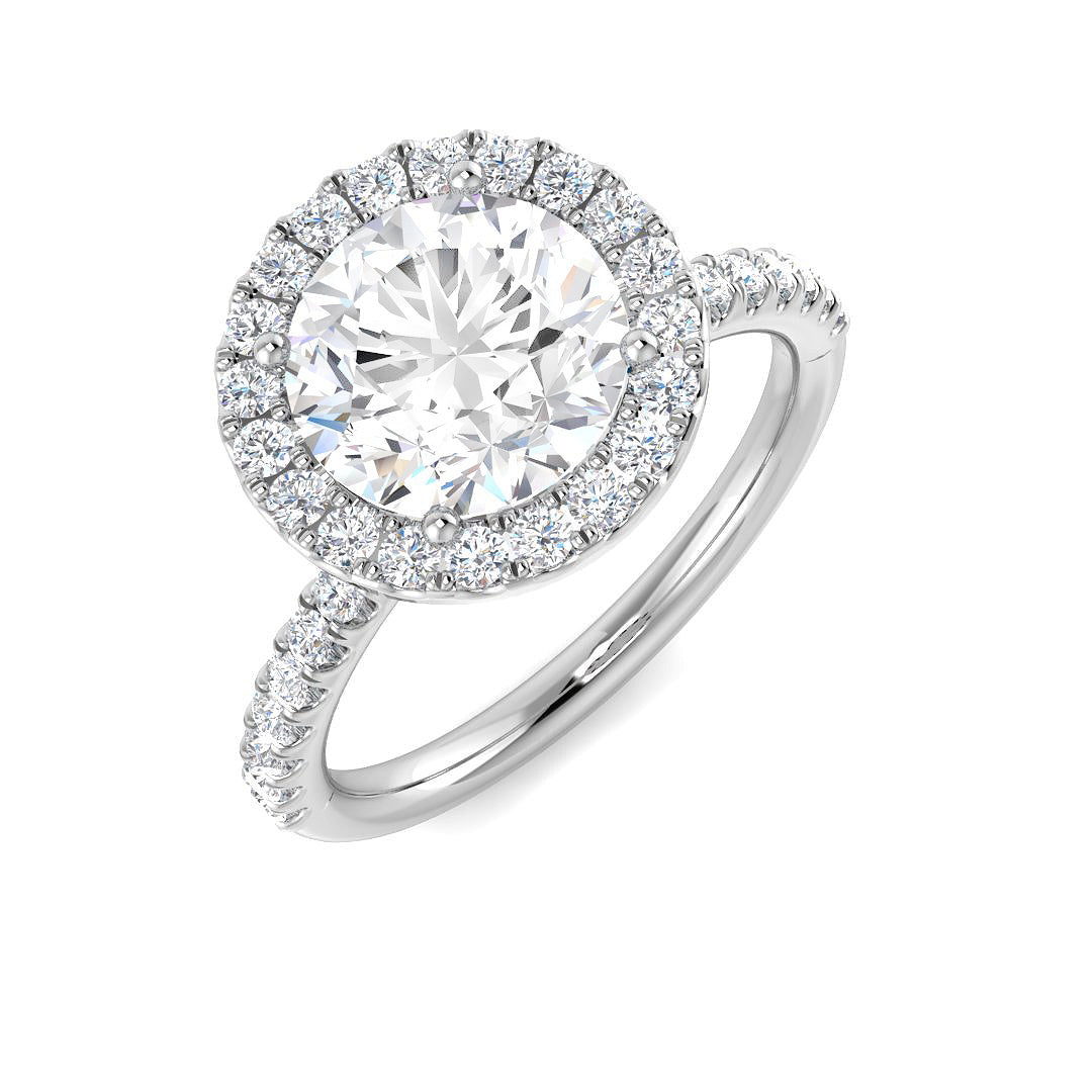 Halo Lab-Grown Diamond Ring 2.42ct–2.46ct – SR6122 – 18k White Gold