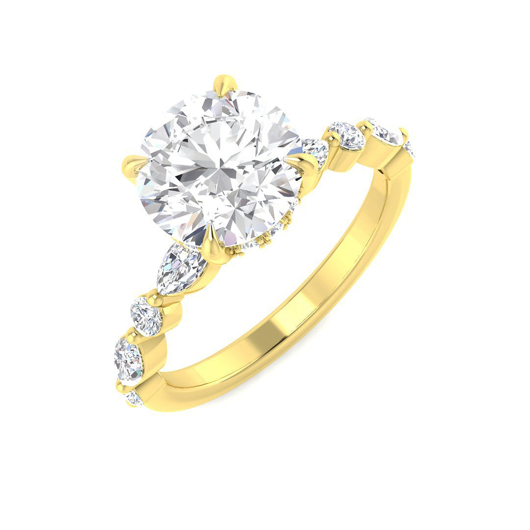 Engagement Diamond Ring 0.9ct–2.58ct – SR4633 – 18k Yellow Gold