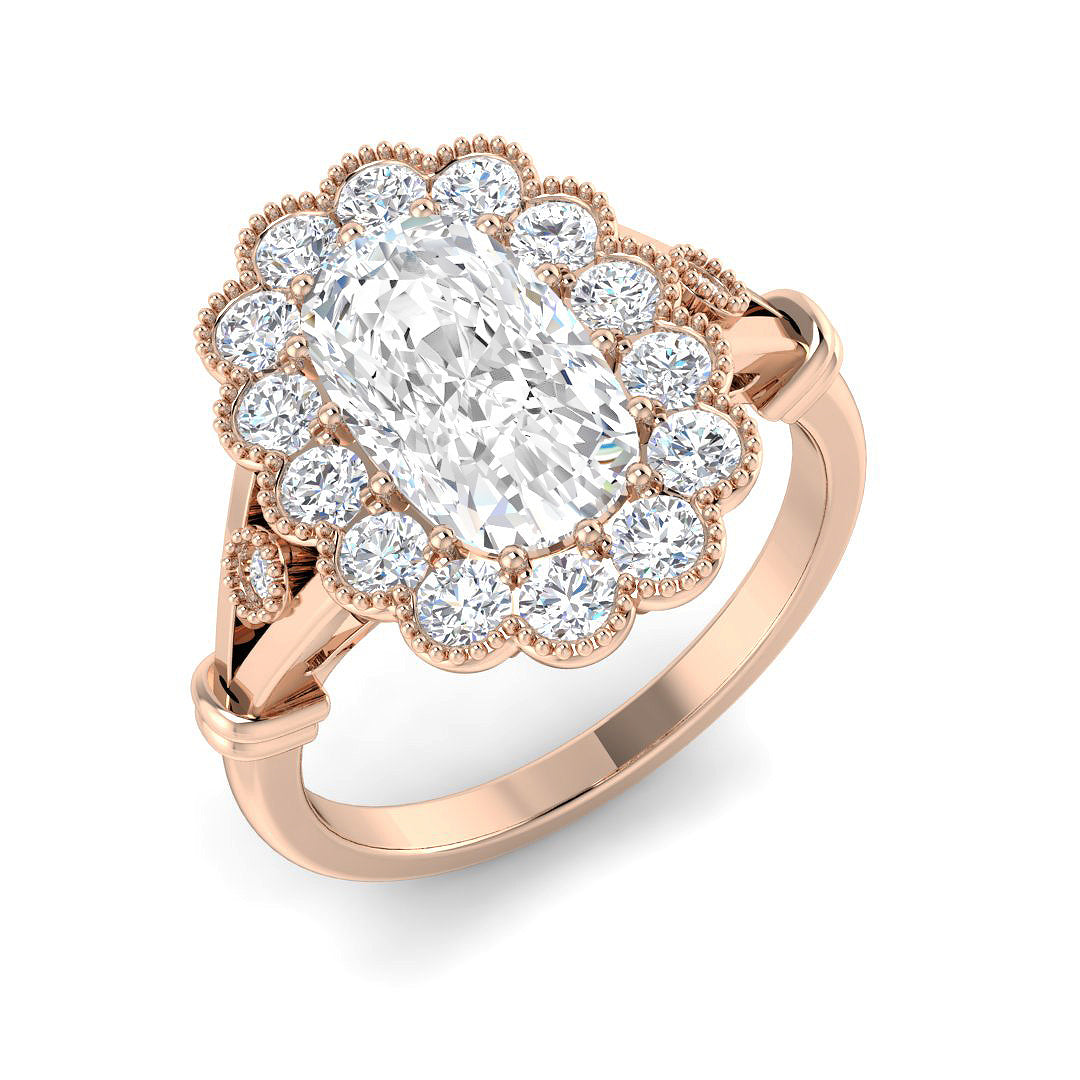 Vintage Lab-Grown Diamond Ring 2.78ct–2.81ct – SR7746 – 18k Rose Gold