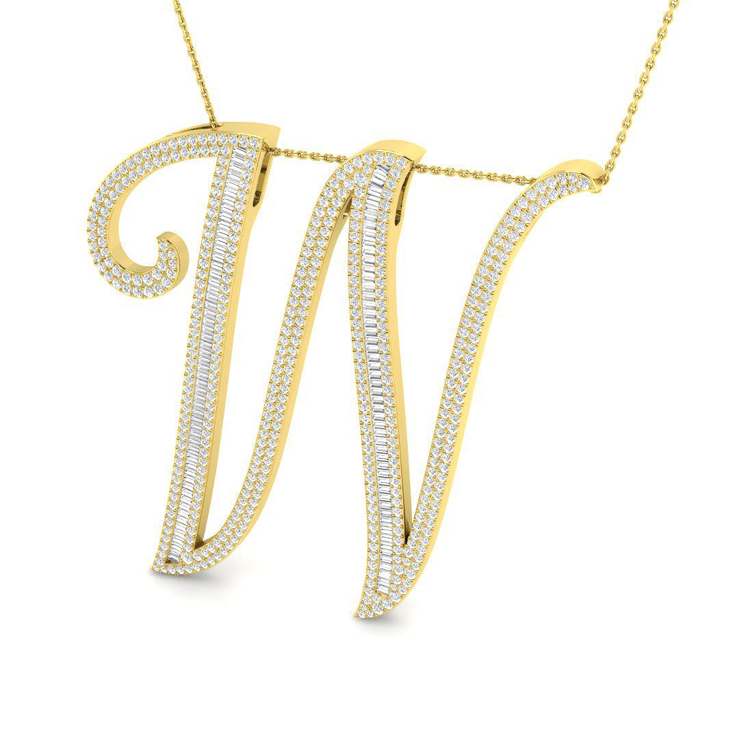 Initials Diamond Ring 2.64ct–3.68ct – SP5867-W – 18k Yellow Gold