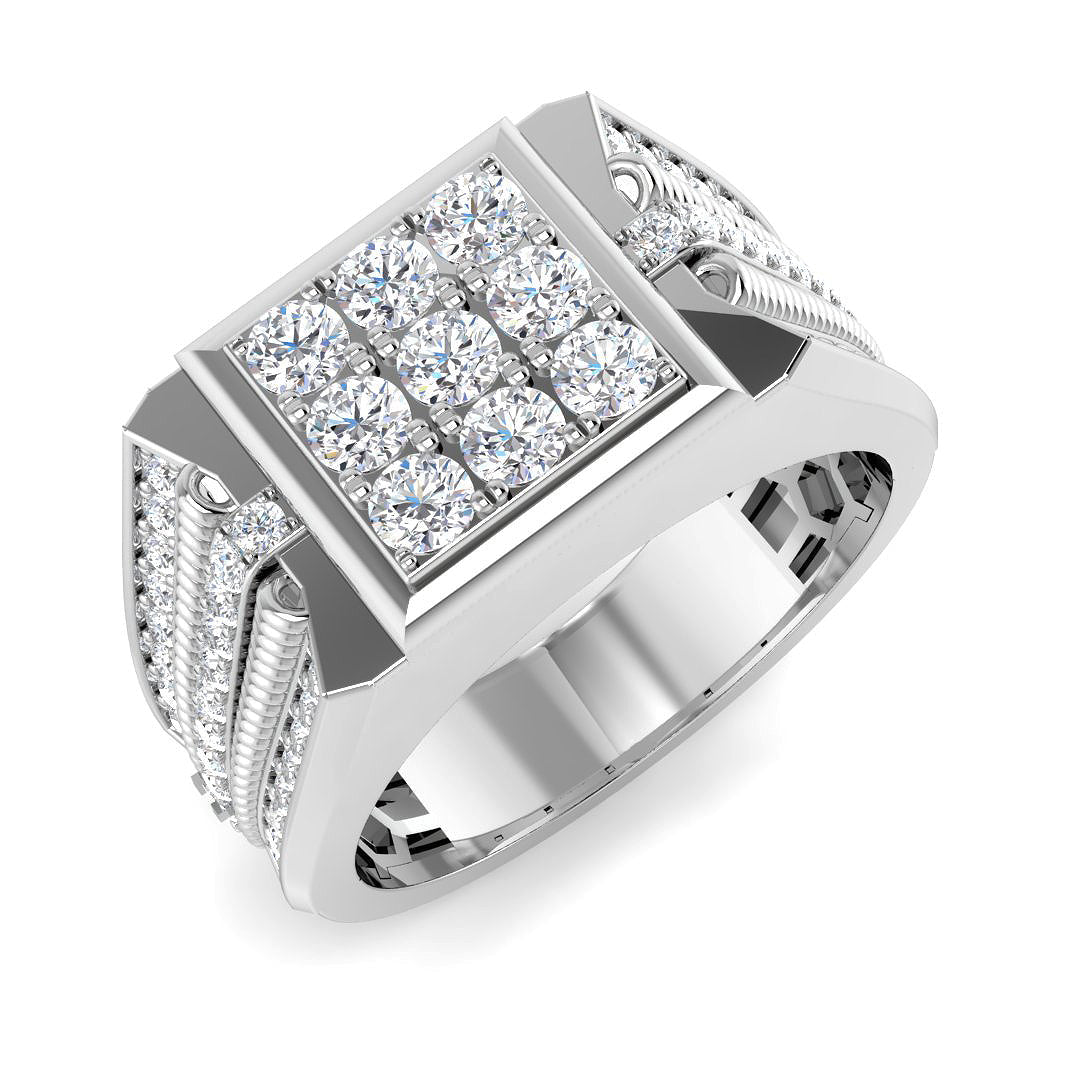 Signet Diamond Ring 1.41ct – SR4586 – 18k White Gold