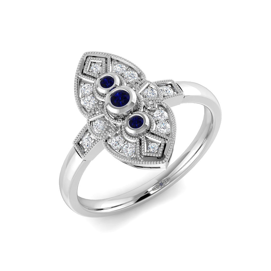 Vintage Diamond Ring 0.21ct–0.51ct – SR4593~BS – 18k White Gold