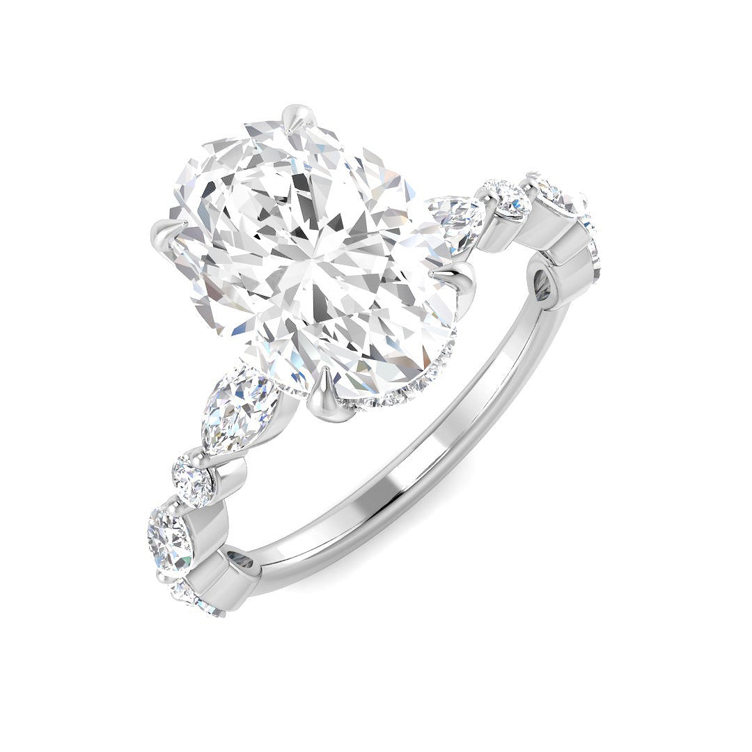Engagement Lab-Grown Diamond Ring 1.41ct–3.99ct – SR4628 – 18k White Gold