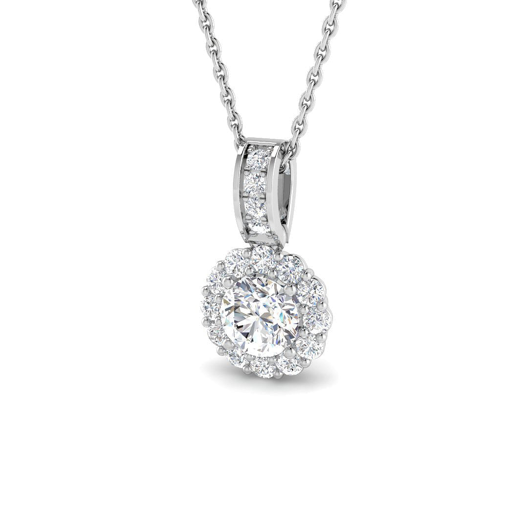 Halo Diamond Ring 0.76ct – SP6363A – 18k White Gold